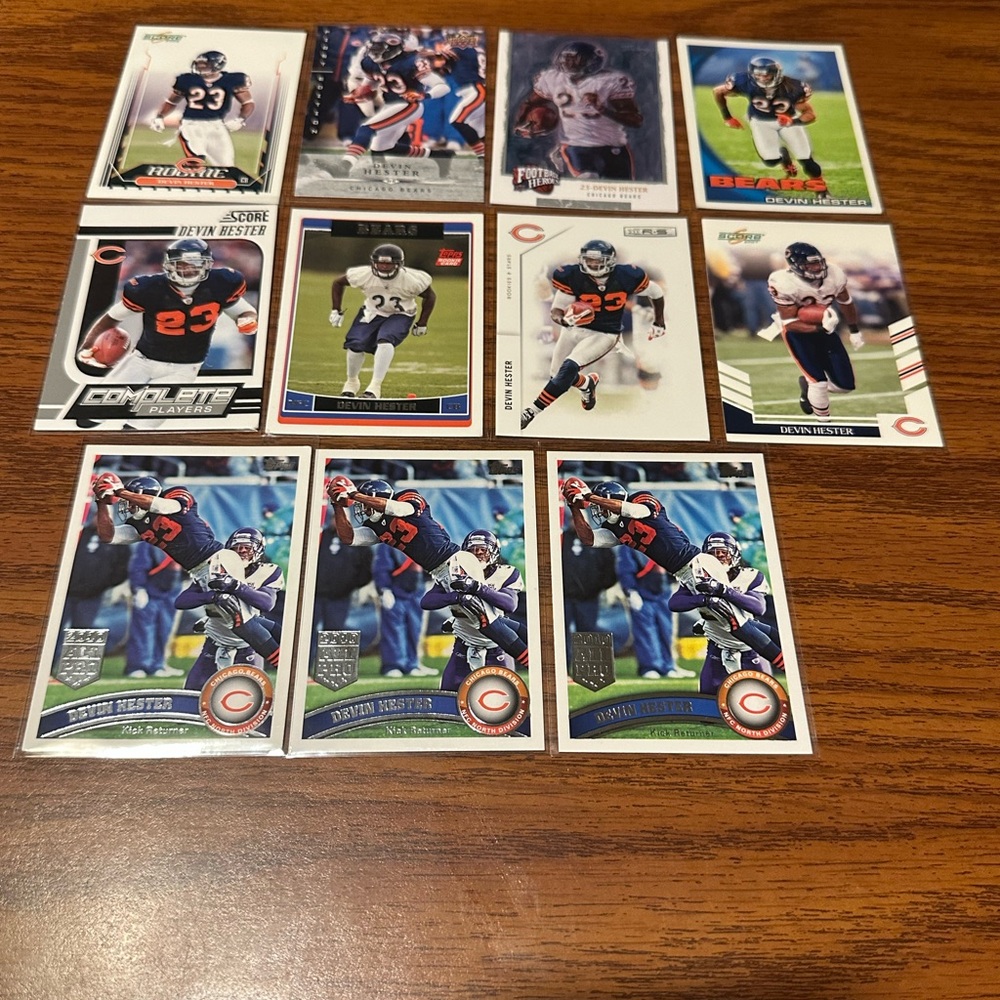 Devin Hester Chicago Bears Football Trading Cards Set